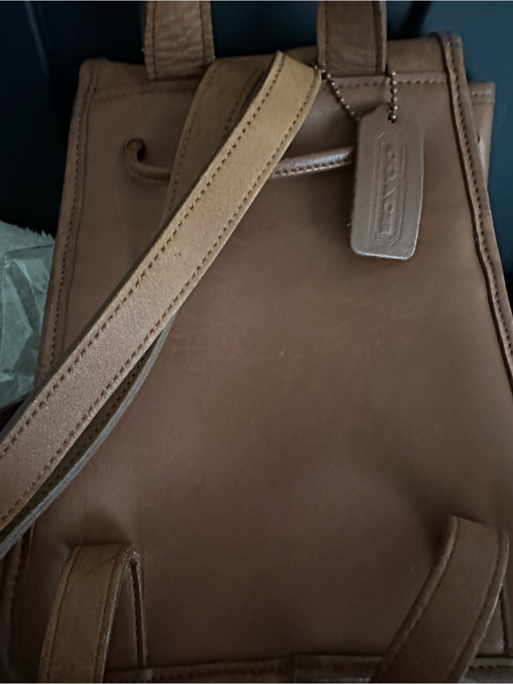 Coach Brown Leather Backpack with Gold Hardware #9960 - Picture 3 of 10